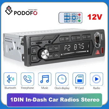 Podofo 1DIN Автомагнитолы на приборной панели Стерео Цифровое Bluetooth Аудио Музыка Стерео 12 В Автоплеер Радио MP3-плеер USB/SD/AUX-IN