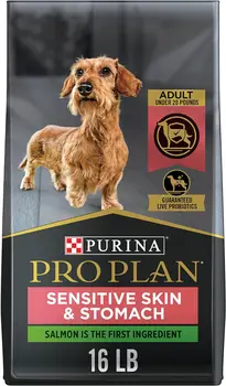 Purina Pro Plan Корм для собак мелких пород, формула для лосося и риса для чувствительной кожи и чувствительного желудка - мешок 16 фунтов
