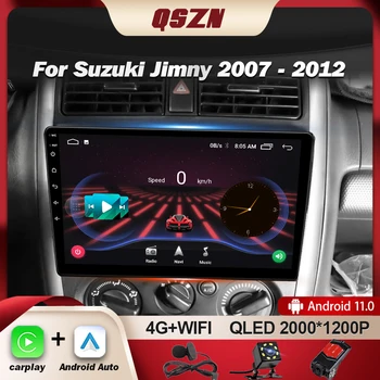 QSZN Для Suzuki Jimny 2007-2012 Авто Радио Мультимедиа Навигация GPS Стерео AI Голос Беспроводной CarPlay Android 13 QLED Экран