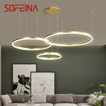 SOFEINA Nordic Подвесной светильник Люстры 3 кольца Креативный светодиодный золотой декор для дома Гостиная Спальня Винтаж