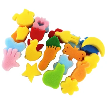 Toyvian Sponge формы для рисования 24 шт. для малышей ассорти узор раннее обучение губка для детей доставка