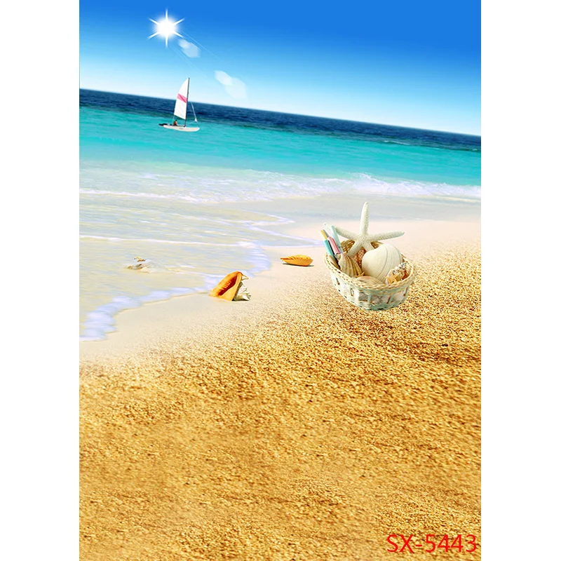 ZHISUXI Лето Тропическое море Пляж Пальмы Дерево Фотография Фон Детские фото Фоны Фотостудия Реквизит 2157 YXFL-03