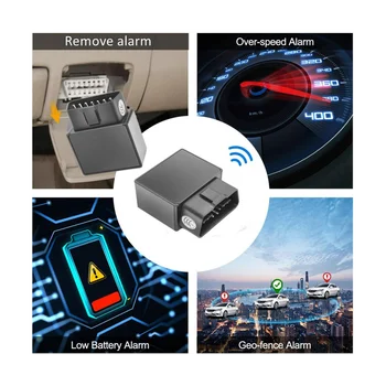  Бесплатное приложение Plug and Play Голосовой монитор Сигнализация о превышении скорости Вибрация Мини 4G OBD GPS Автомобильный трекер Отслеживание в реальном времени (C)