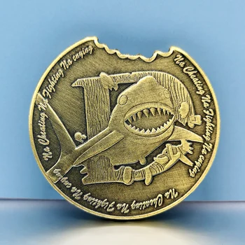 Большая белая акула Памятный медальон Акула Монеты по защите животных Бронзовая металлическая медаль для защиты морской среды с насечкой