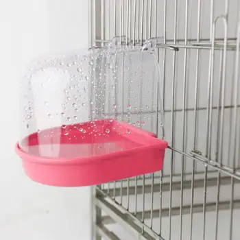 Ванночка для птиц Прозрачная клетка для купания птиц для маленьких птиц Легко чистится Крышка для волнистых попугаев Канарейка Легко