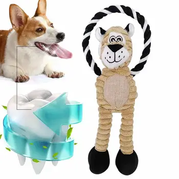 Веревочная плюшевая игрушка для собак для очень крупных собак - Несокрушимые собаки для агрессивных жевателей и прикуса коренных зубов крупных пород
