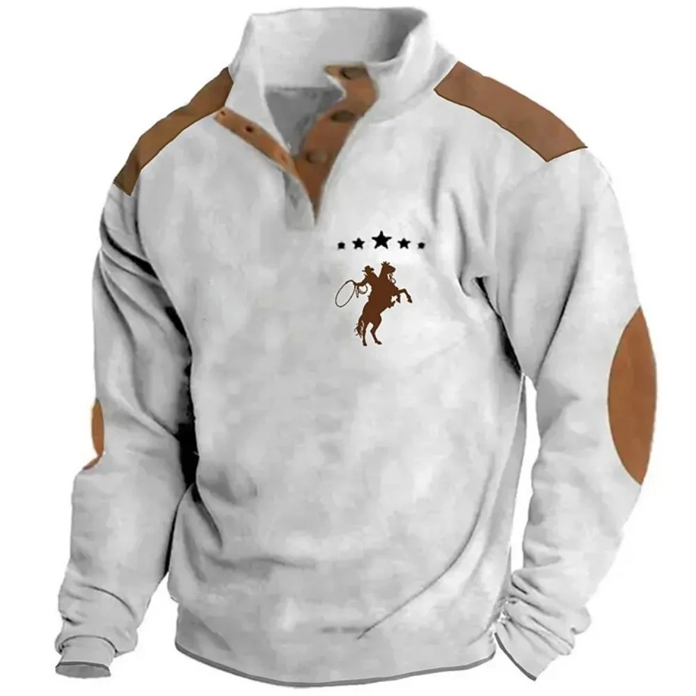 Винтажные толстовки с капюшоном для мужчин Осень с длинными рукавами на пуговицах Мужская одежда Оверсайз Уличная одежда Зимний повседневный мужской пуловер