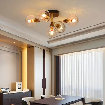 Волшебная фасоль орехового цвета Постмодернистская минималистичная творческая столовая Маленькая гостиная в спальне Потолочный свет