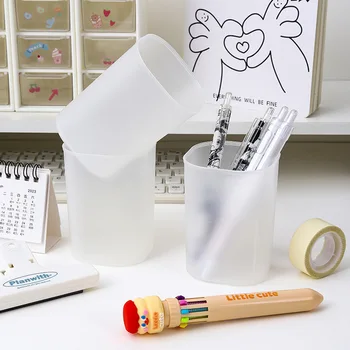  держатель ручки офис студент многофункциональный настольный ящик для хранения для детей установка ручки матовая прозрачная чашка для дисплея