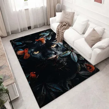 животные черные пантера принт коврик для гостиной ковры для гостиной спальня ковер квадратный ковер