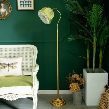  зеленый французский ретро торшер спальня высококачественный кремовый стиль европейский стиль среднедревняя гостиная диванная лампа