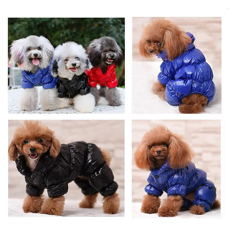 Зимняя одежда для собак для маленьких собак Ветрозащитный снежный комбинезон Пуховик для щенков Роскошная одежда для собак для аксессуаров для собак