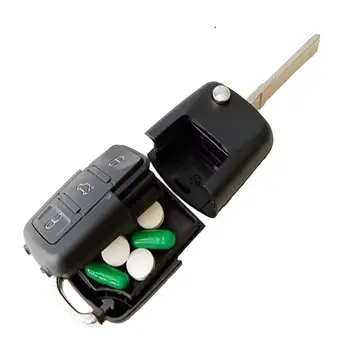  Имитация автомобильного ключа Дизайн Дорожный органайзер для таблеток Прочный водонепроницаемый многофункциональный небольшой контейнер для таблеток для работы на открытом воздухе