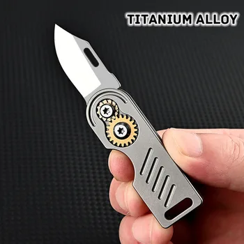  Инновационный складной нож из титанового сплава Стальной нож высокой твердости D2 EDC Брелок Карманный нож Разборка Экспресс Открытая коробка
