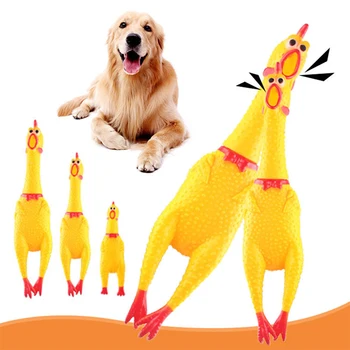 Кричащая курица сжимает звуковую игрушку Игрушка для домашних животных Игрушки для собак Продукт Пронзительный пронзительный декомпрессионный инструмент Скрип вентиляционное отверстие курица резиновая игрушка