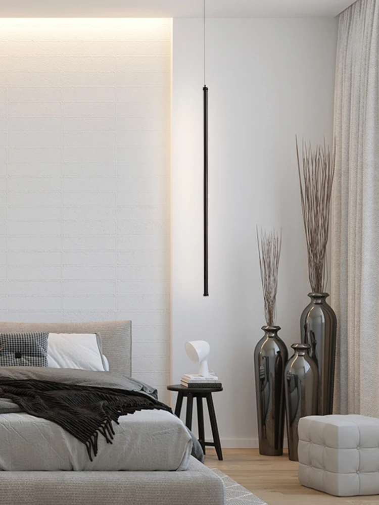 Минималистичная прикроватная люстра Скандинавская гостиная Фон Настенная подвесная линия Лампа Современная минималистичная лампа для столовой