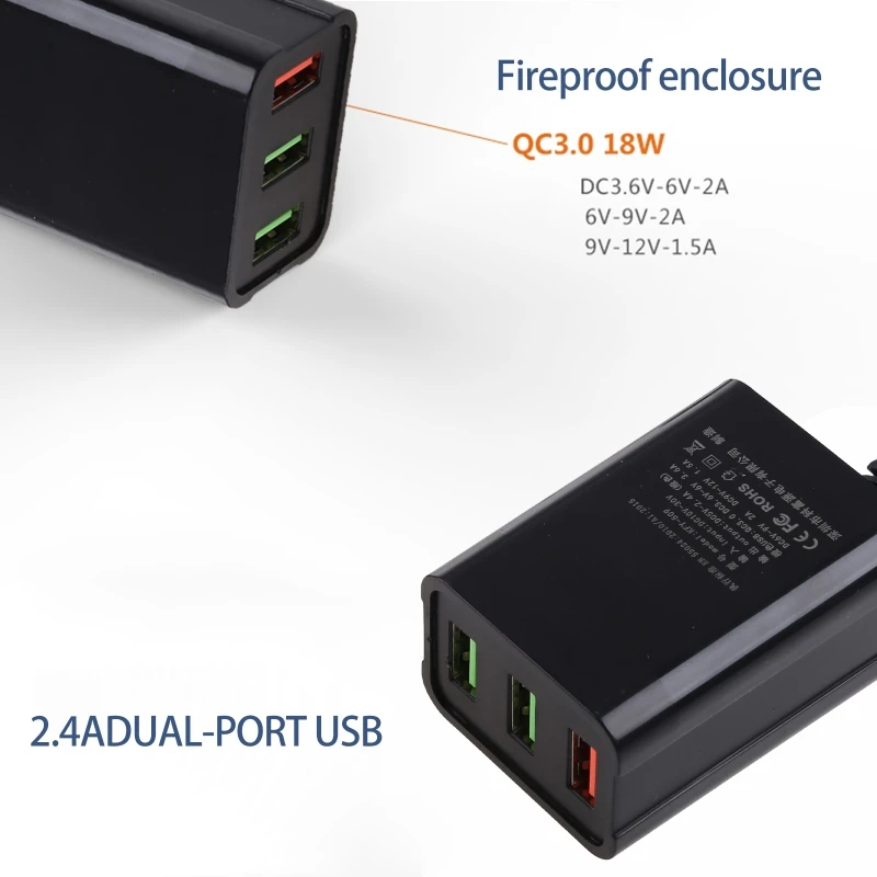  Многопортовый USB 3 Порт QC3.0 Быстрый автомобильный адаптер 12 В-24 В Мультиустройство для зарядки планшетов смартфонов