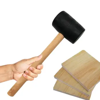 Молоток Резиновый молоток для пола с деревянной ручкой Молоток с двусторонней твердой резиновой головкой и нескользящей ручкой для дома