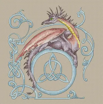 Набор для вышивки крестом Homefun-Embroidery, кол-во 14 карат, стежок холстом, рукоделие ручной работы своими руками, Дракон власти, 33-35