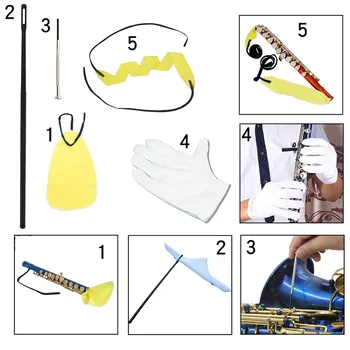 Набор для чистки саксофона Профессиональная салфетка Clarinet Clean Tools