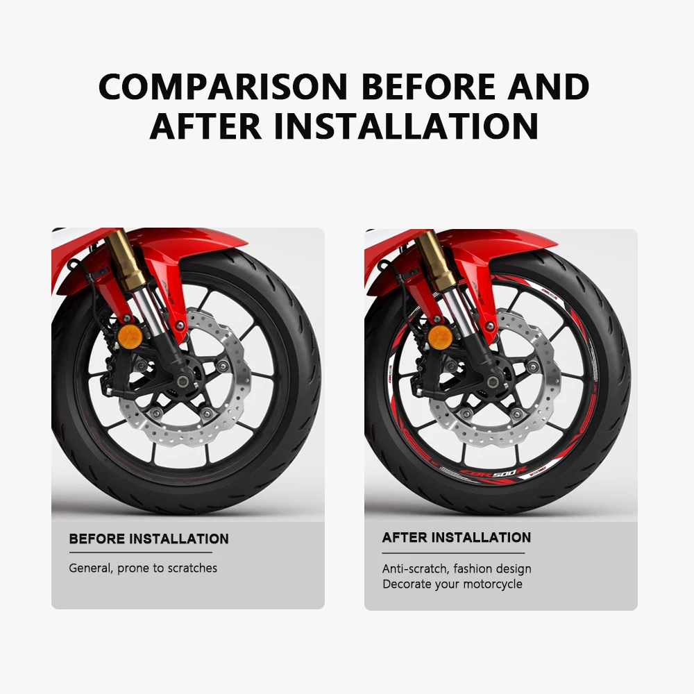 Наклейки на колеса мотоцикла Водонепроницаемая наклейка на обод для аксессуаров Honda CBR500R CBR 500 R 2023 CBR 500R 2019 2013-2022 2020 2021