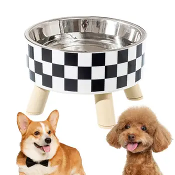 нержавеющая сталь Creative Cat Bowl Нескользящая форма Высокая нога Собаки Кормушка для щенков Кормление едой Вода Повышенный Приподнятый Товары для домашних животных