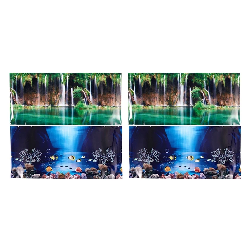 Новый 2X Синий Свежий Морской Фон Аквариум Океанский Пейзаж Плакат Аквариум Фон