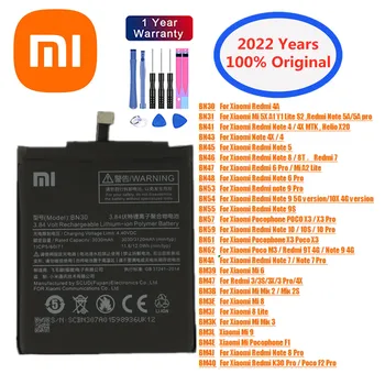 Оригинальный аккумулятор Xiaomi Mi Redmi Note POCO X3 M3 3S 3X 4 4X 4A 5 5A 5X 6 7 8 8T 9 9S 10 10S 10X F1 F2 K30 Pro Lite Mix 2 2S 3