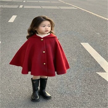 Пальто для девочек Куртка Зимняя хлопковая ветрозащитная полоса 2023 Мода Теплый плюс утолщенный мех Пальто Рождественская детская одежда