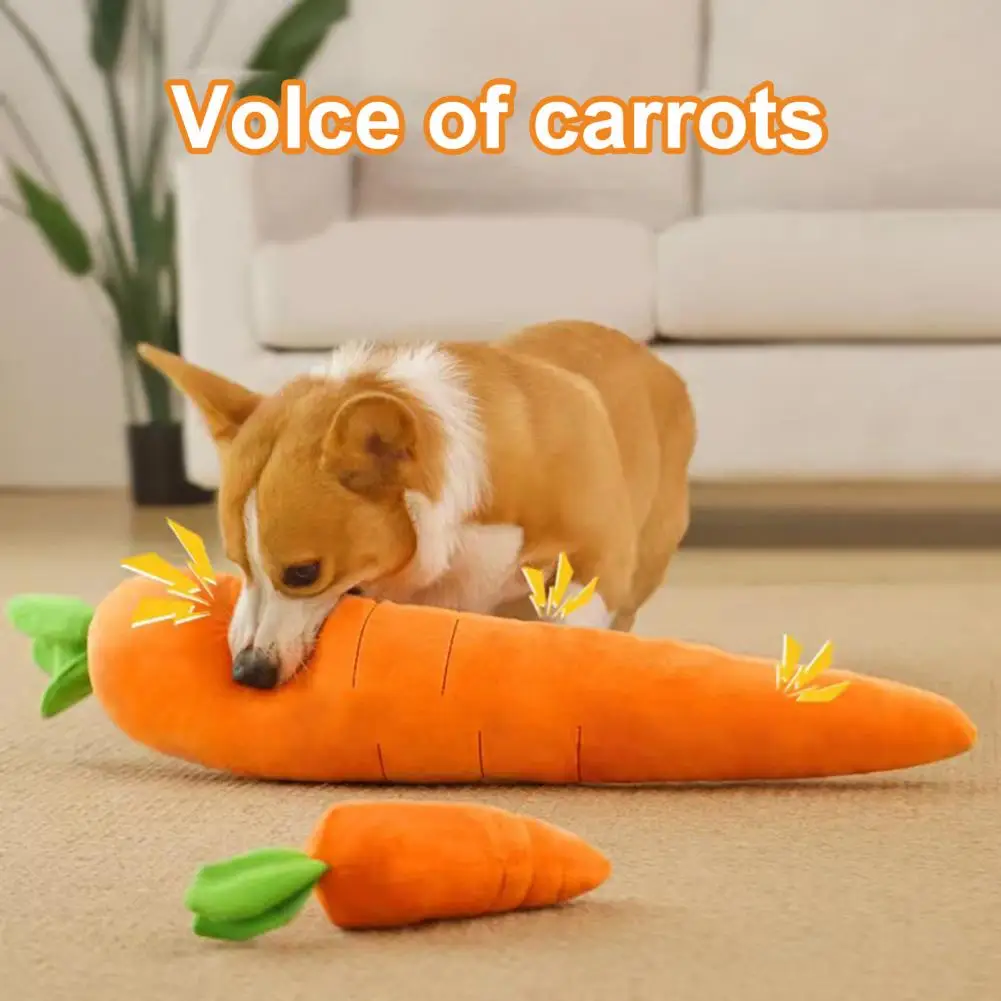  Подушка для сна домашних животных Плюшевая морковная игрушка для собак со звуком для устойчивой к укусам жевательной удобной подушки для сна Игривые товары для домашних животных
