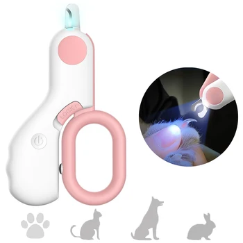  Профессиональные кусачки для ногтей для собак Светодиодная подсветка Ножницы для стрижки домашних животных для животных Собака Кошка Триммер Ножницы Инструменты для ухода за домашними животными