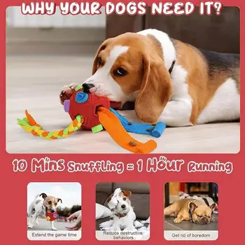 Развивающая игрушка для собак Улучшайте навыки добывания пищи с помощью нюхательного мяча Устойчивая к укусам игрушка для домашних животных для скрежета зубами Скрытая для домашних животных
