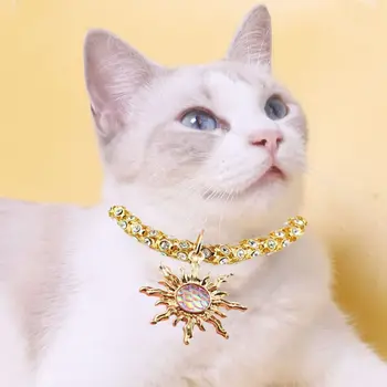  Регулируемое ожерелье для кошек Модные стразы Искусственный жемчуг Щенок Чокер Котенок Ожерелье для домашних животных День рождения