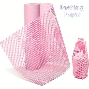 Розовая сотовая упаковочная бумага Экологически чистый перерабатываемый материал подушки Движущиеся транспортные принадлежности Крафт-бумага