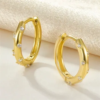 Роскошные серьги-кольца из циркона для женщин и девушек Вечеринка Свадьба Модные ювелирные изделия Подарок eh2079