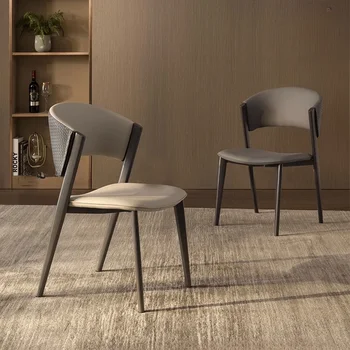 Роскошный дизайн Обеденный стул Современный простой домашний кожаный элегантный обеденный стул для спальни Гостиная Причудливая домашняя мебель Eetstoelen