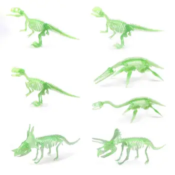  Светящиеся Скелет Динозавра Археологические Игрушки Реалистичные Светящиеся Динозавры Скелет Фигурка Игрушка Набор Обучающая Развивающая Игрушка ПВХ Для T