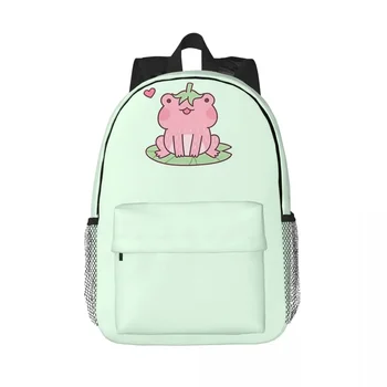 Симпатичный розовый клубничный лягушка каракуль рюкзаки для мальчиков и девочек книжная сумка модные детские школьные сумки дорожный рюкзак через плечо