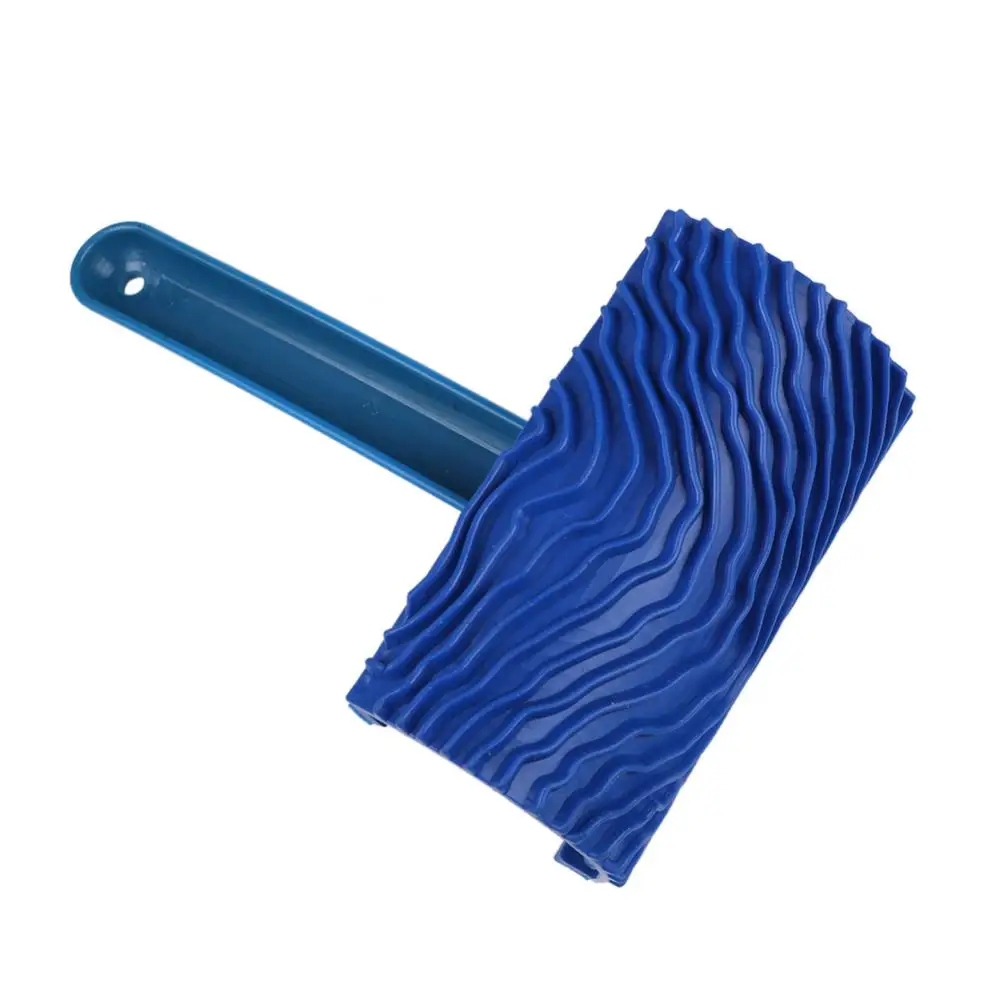 Синий резиновый валик для краски под дерево Зернистость Инструмент для рисования Инструмент для рисования под дерево