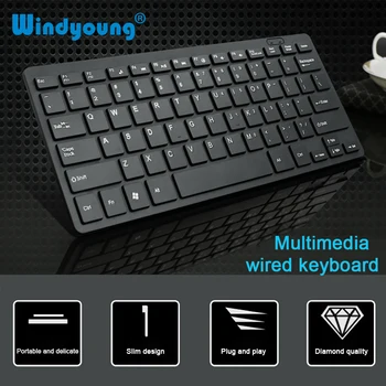  Ультратонкая проводная клавиатура USB 2.0 Mini Multimedia 78 клавиш ПК Ноутбук Игровая клавиатура с испанским арабским русским ивритом Наклейка