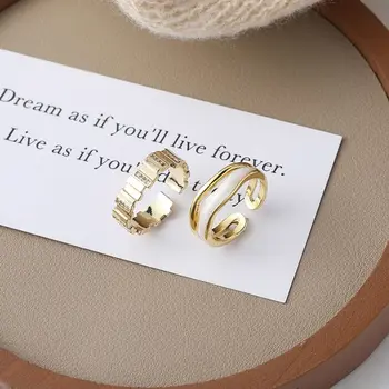 французский простой роскошный элегантный горный хрусталь открытые модные ювелирные изделия корейский стиль кольцо женское кольцо ракушка двухслойное