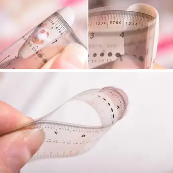  Хороший Прозрачный Супер Мягкий Привлекательный Поддельные Кончики 3D Украшение для ногтей Прозрачный измерительный датчик Линейка для дизайна ногтей Гибкая