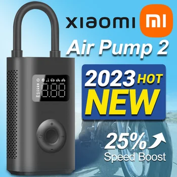  【Обновление на 25%】 Mijia Mini Портативный электрический воздушный насос 150 фунтов на квадратный дюйм Treasure 2 Xiaomi Компрессор Инфлятор Type-C Светодиодный мультитул для автомобиля